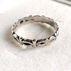 Sterling Silver 925 Floral Swirl Woven Women's Ring Band Size 6.5